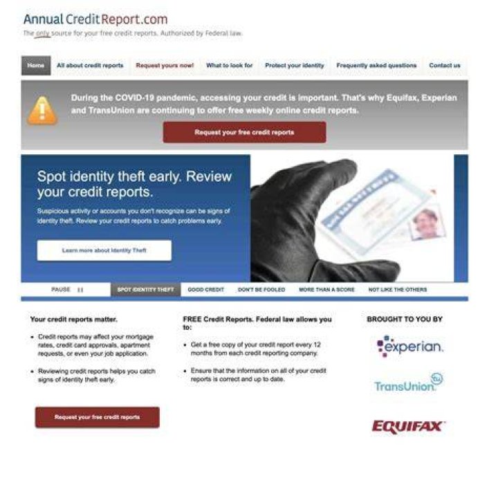 What is the correct free credit report site?