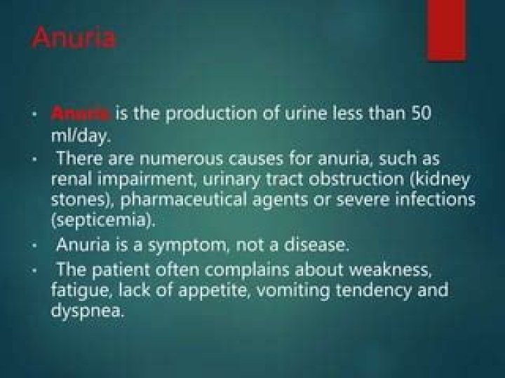 What is the difference between anuria and oliguria?