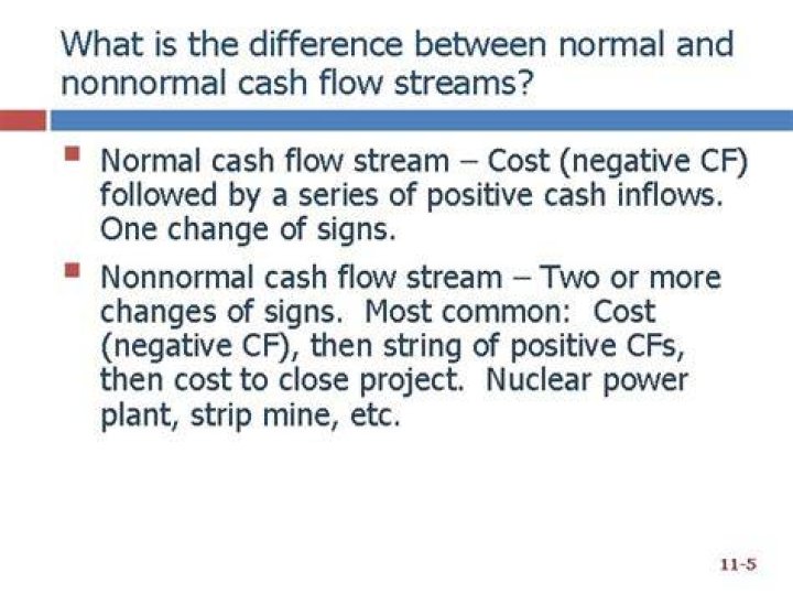 What is the difference between projects with normal and Nonnormal cash flows?