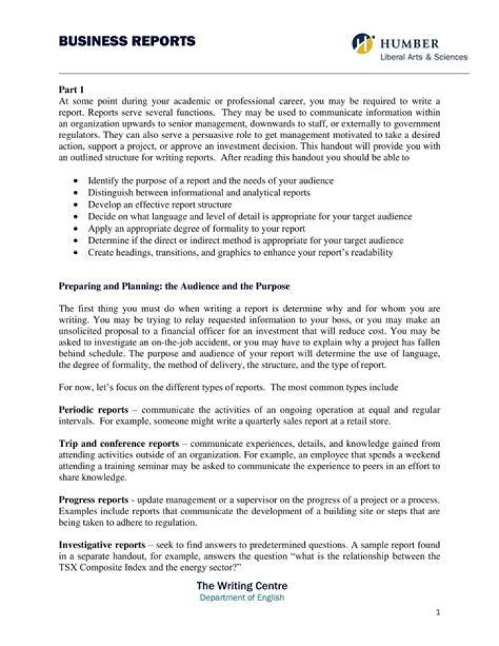 What is the meaning of a business report?