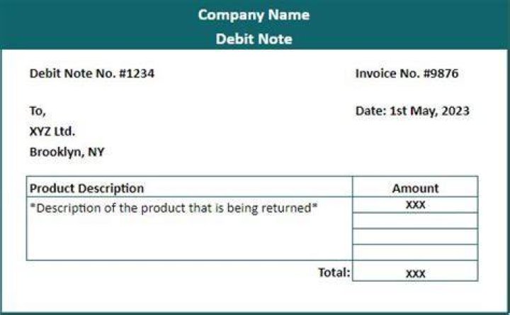 What is the meaning of debit note?