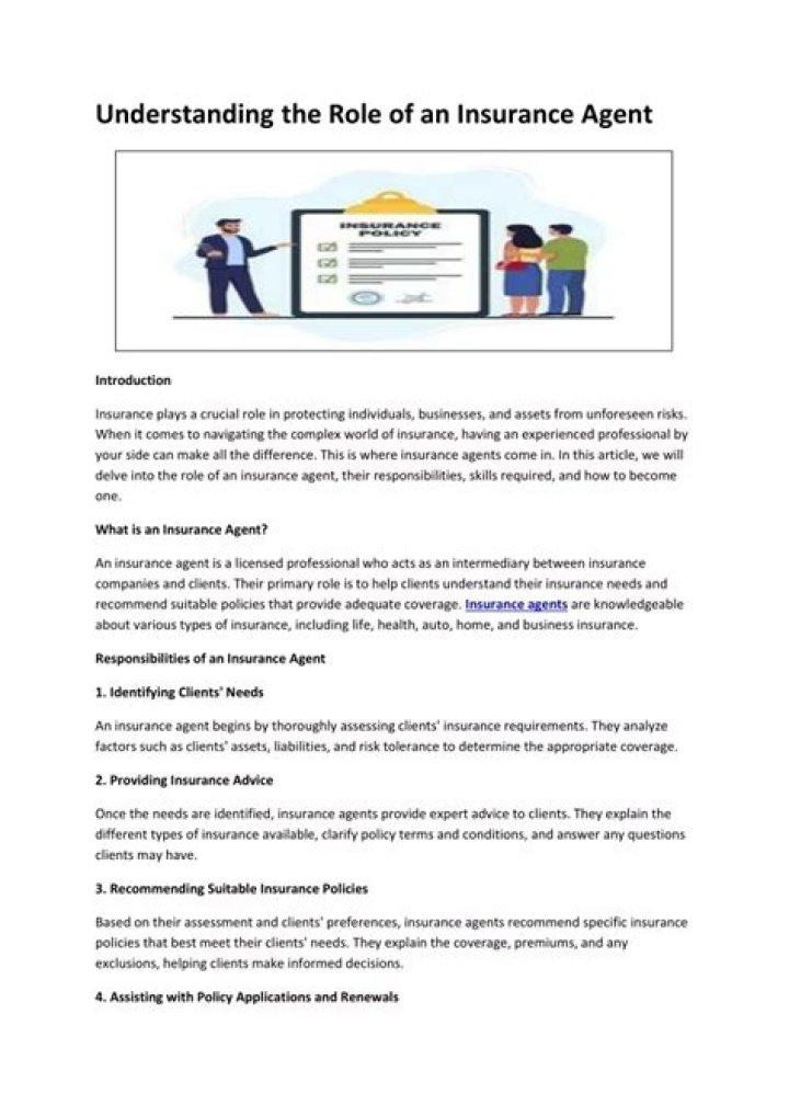 What is the role of an insurance agent?