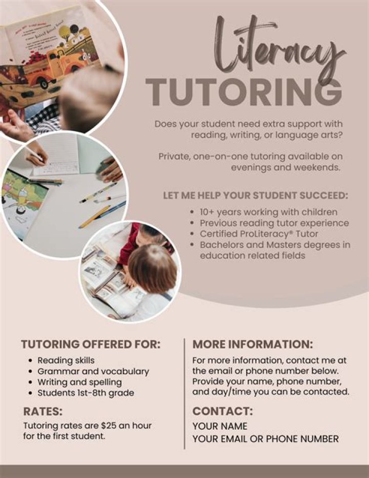 What to put on a flyer for tutoring?
