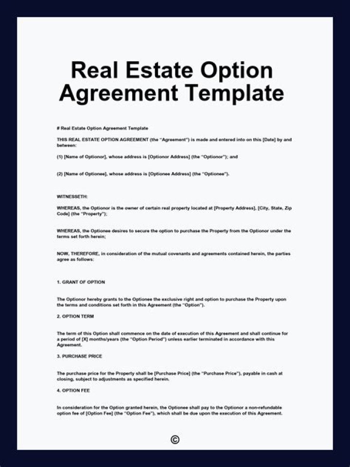 What type of agreement is an option to buy real estate?