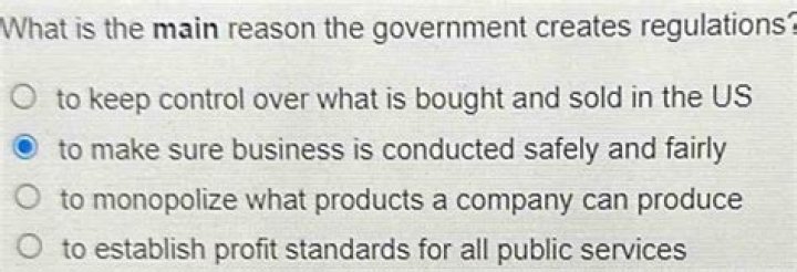 What was the main reason the government creates regulations?