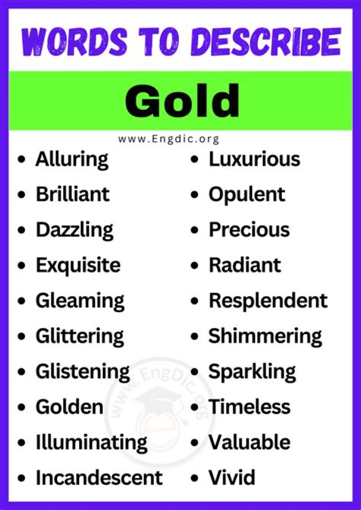 What words can describe gold?