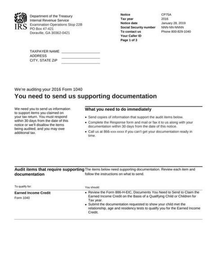 When do you need to send supporting documentation to the IRS?
