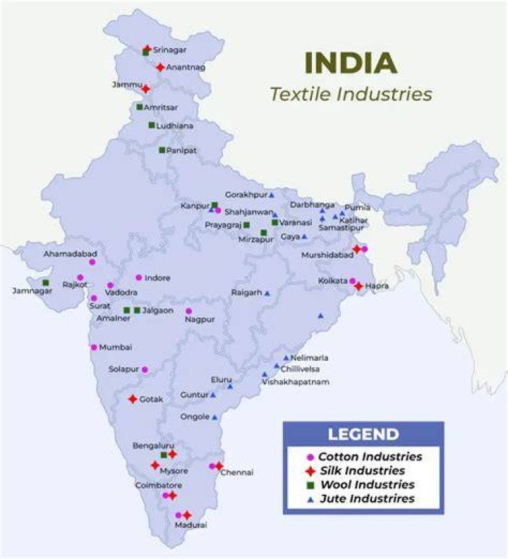Where are cotton textile industry mostly located in India Why?