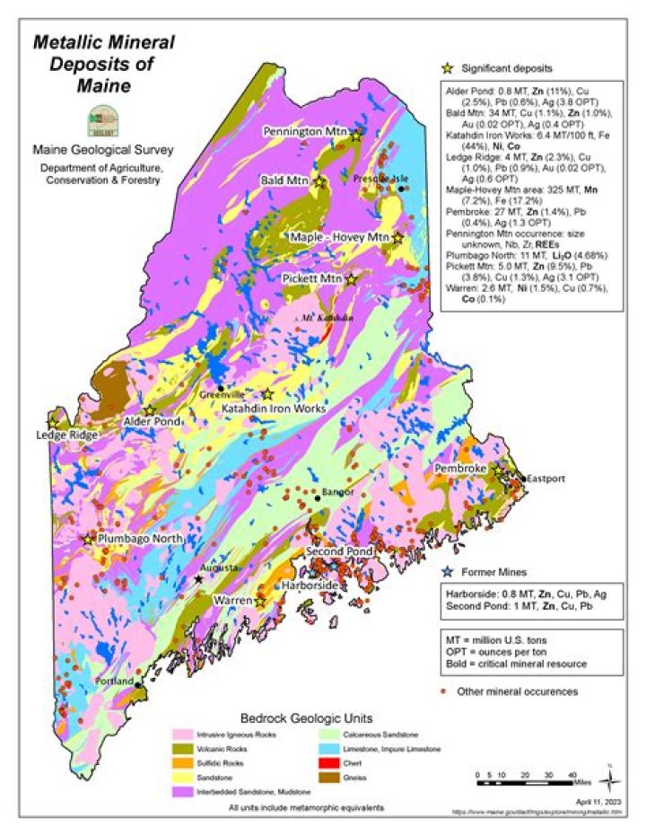 Where can you gold mine in Maine?