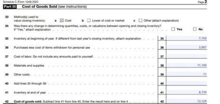 Where do I enter cost of goods on my taxes?