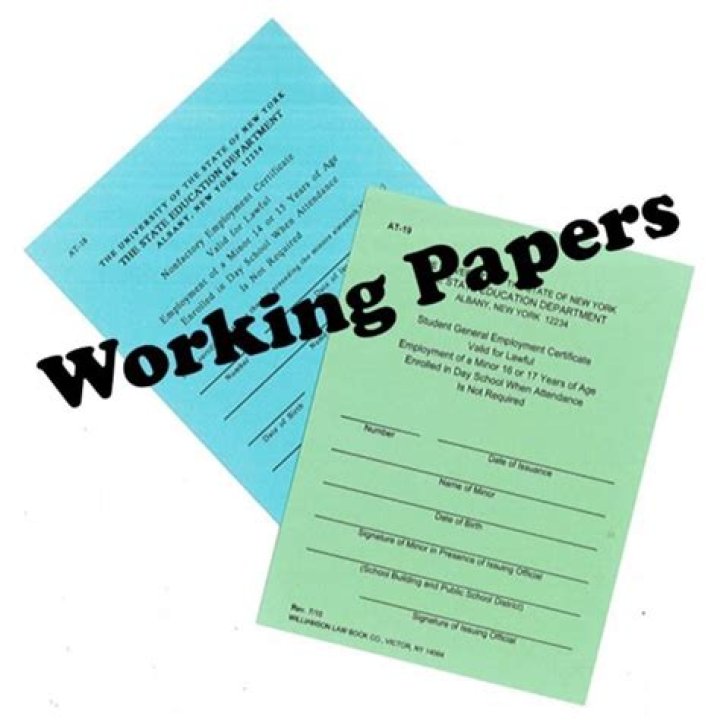 Where do minors get working papers in NY?