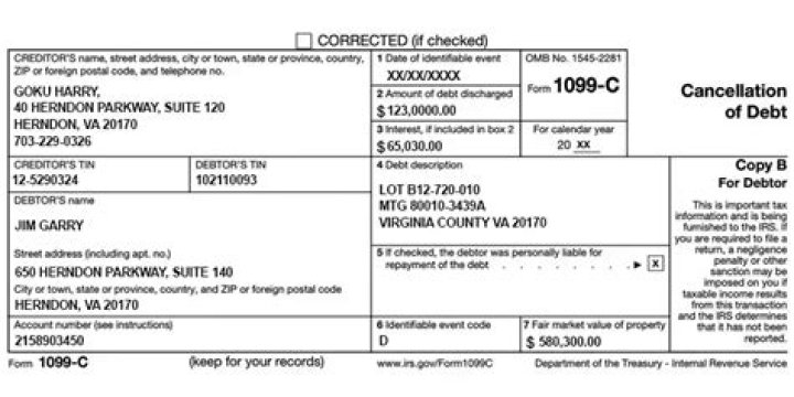 Where does canceled debt go on a 1099-C?