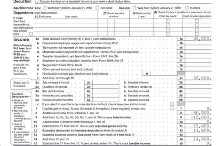 Where does NOL Show on tax return?