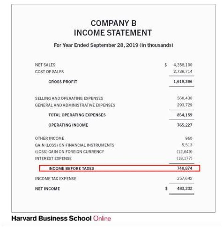 Where is income tax on the income statement?