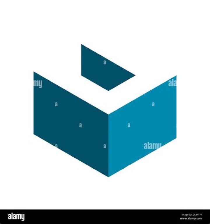 Which company uses a blue box logo?