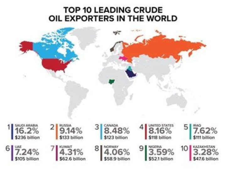 Which country is the largest exporter of petroleum?