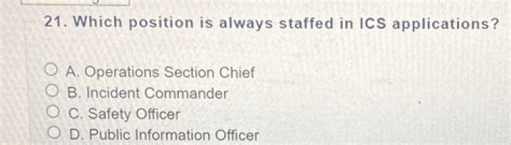 Which position is always staffed by the ICS applications?