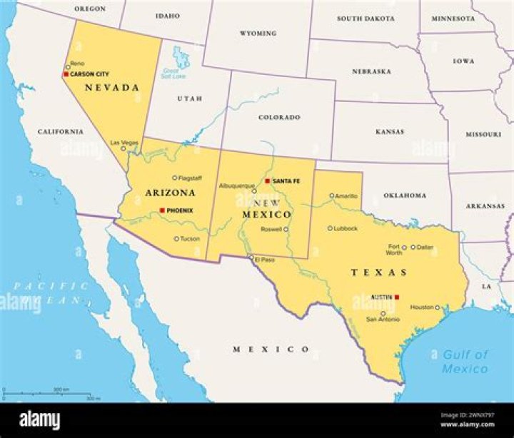 Which two states in the Southwest are the largest manufacturing states?