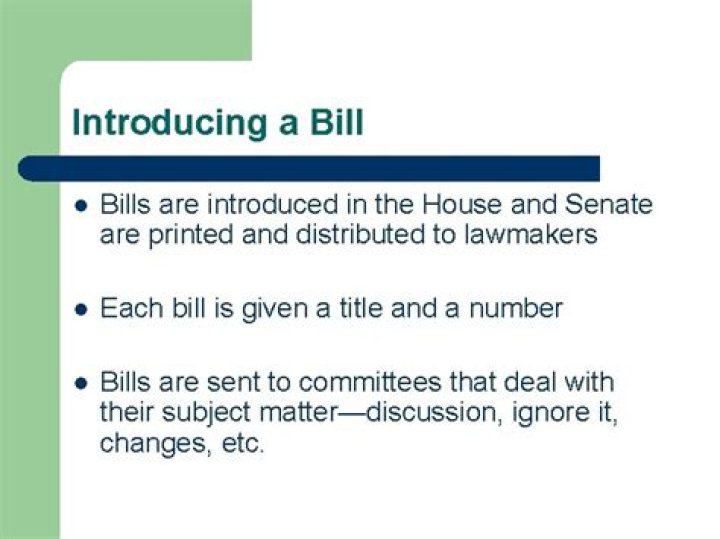 Who introduce a bill in the House?