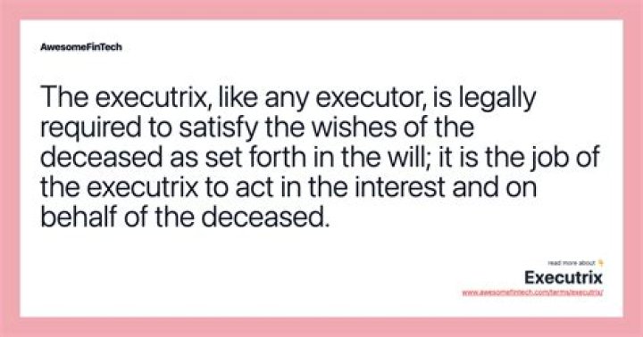 Who is the sole executrix of an aunt?