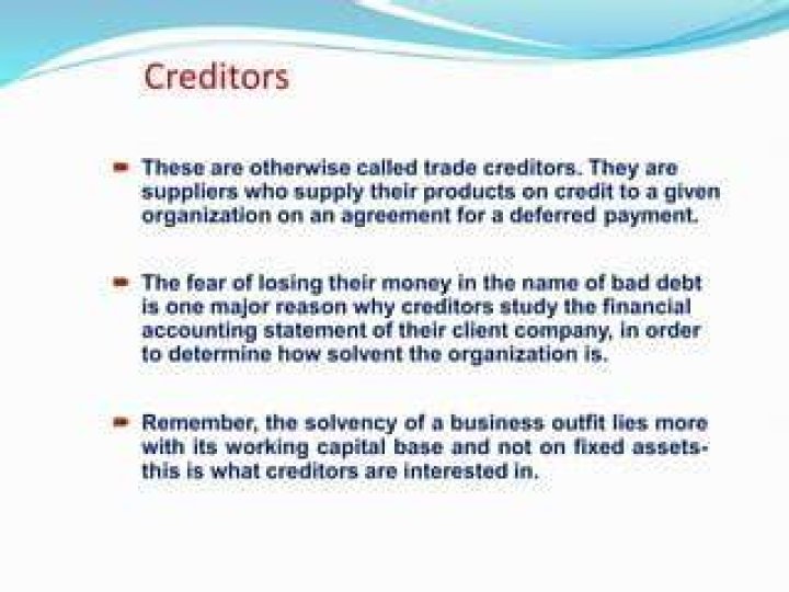 Why are trade creditors interested in financial statements?