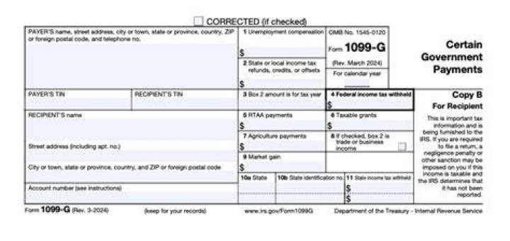 Why did I receive a 1099-G form?