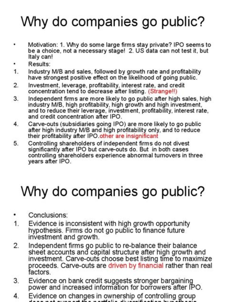Why do companies do public offering?