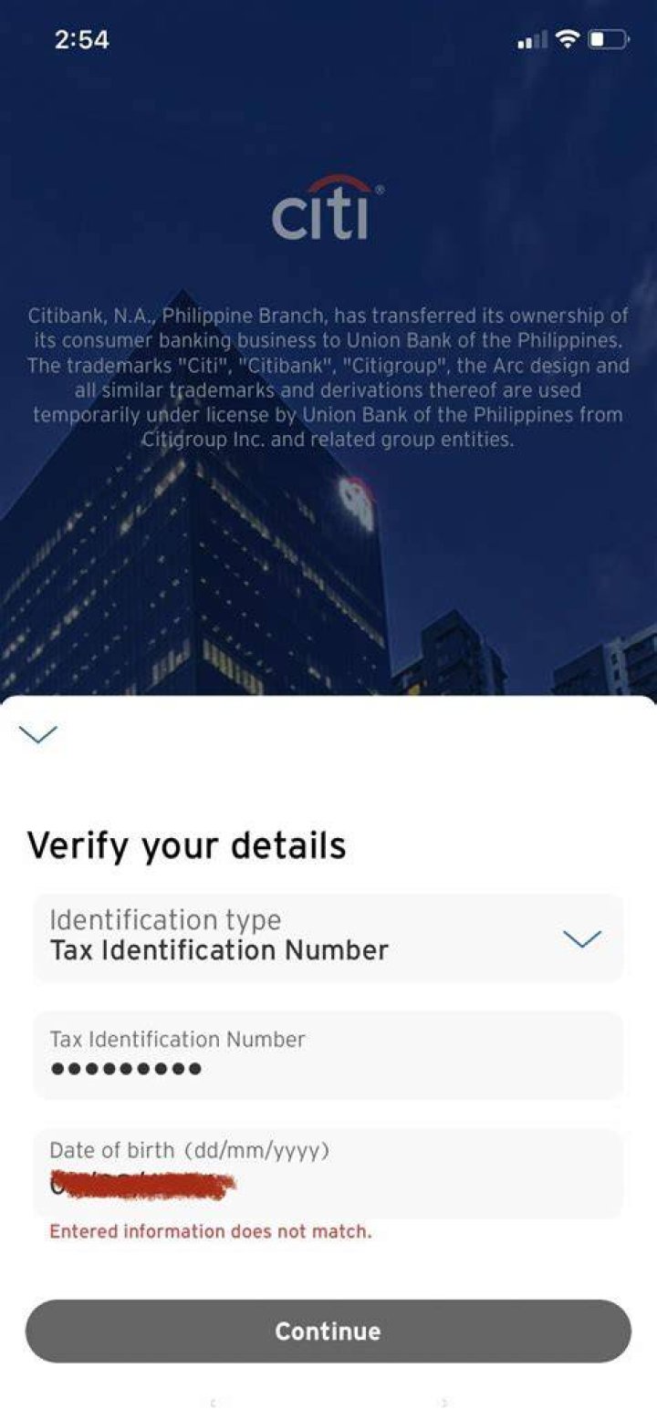 Why does it say my tax information does not match?