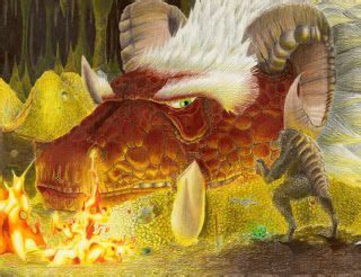 Why does the dragon in Grendel collect gold?