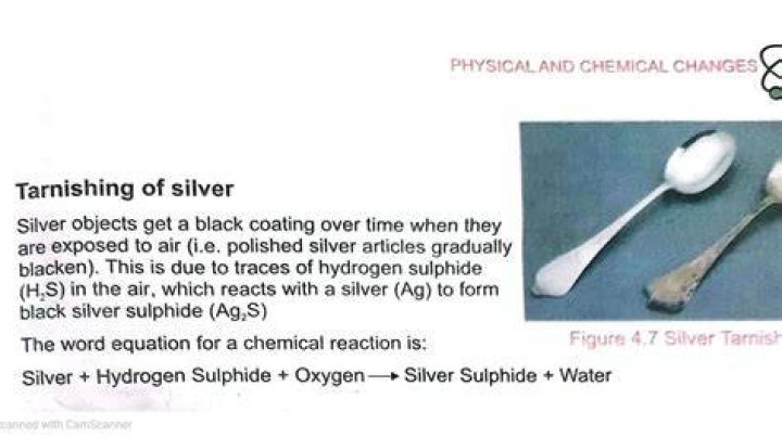 Why is tarnished silver a chemical change?