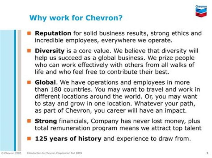 Why work for Chevron?