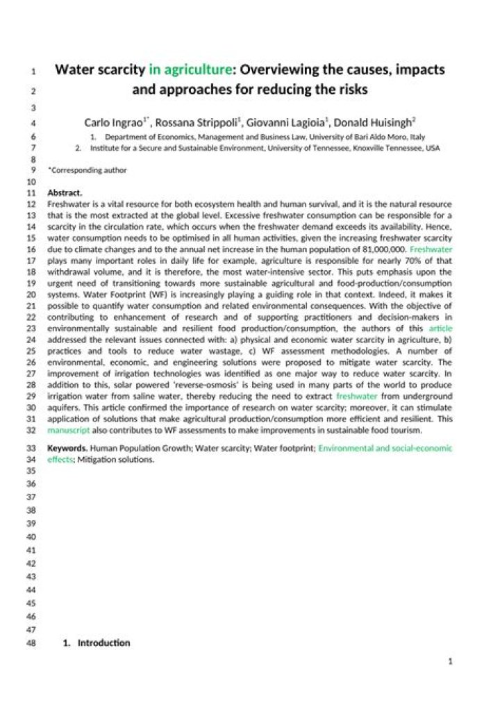 Why would sea water decrease crop production?